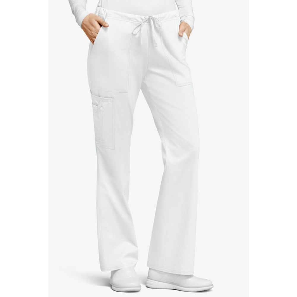 Cherokee Workwear Core STRETCH Women's 4-Pocket Cargo White Scrub Pants